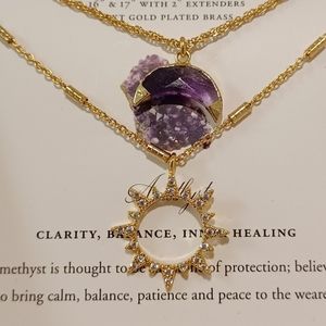 2 Luna Norte Gold plated double Layer NecklacesFo